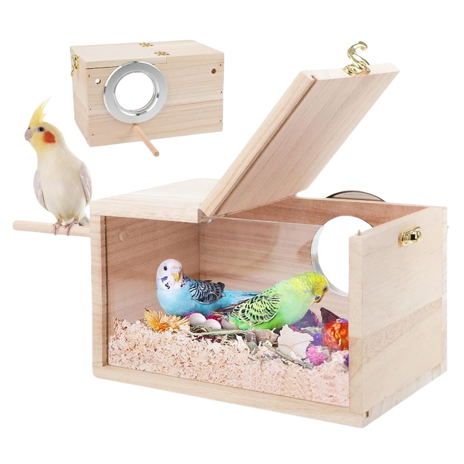 | オウムの巣箱 | 鳥の巣箱、木製オウム飼育交配箱、ラブバード、オカメインコ、フィンチ用インコ飼育箱