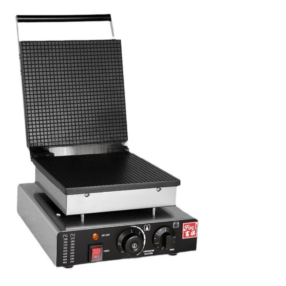 ワッフルメーカー、業務用1750Wテフロンコーティング、110V、ワッフルコーンとワッフルを作るのに、両面焼き、50～300°Cの温度