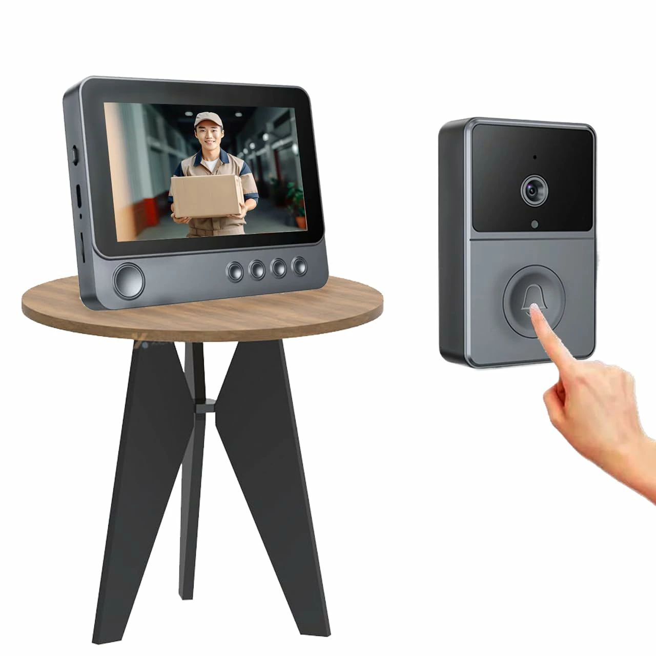 スマートビデオドアベル、インターホン ワイヤレス、工事不要 、ワイヤレスドアホン、wi-fi 不要 防犯カメラ、インターホン、ビ