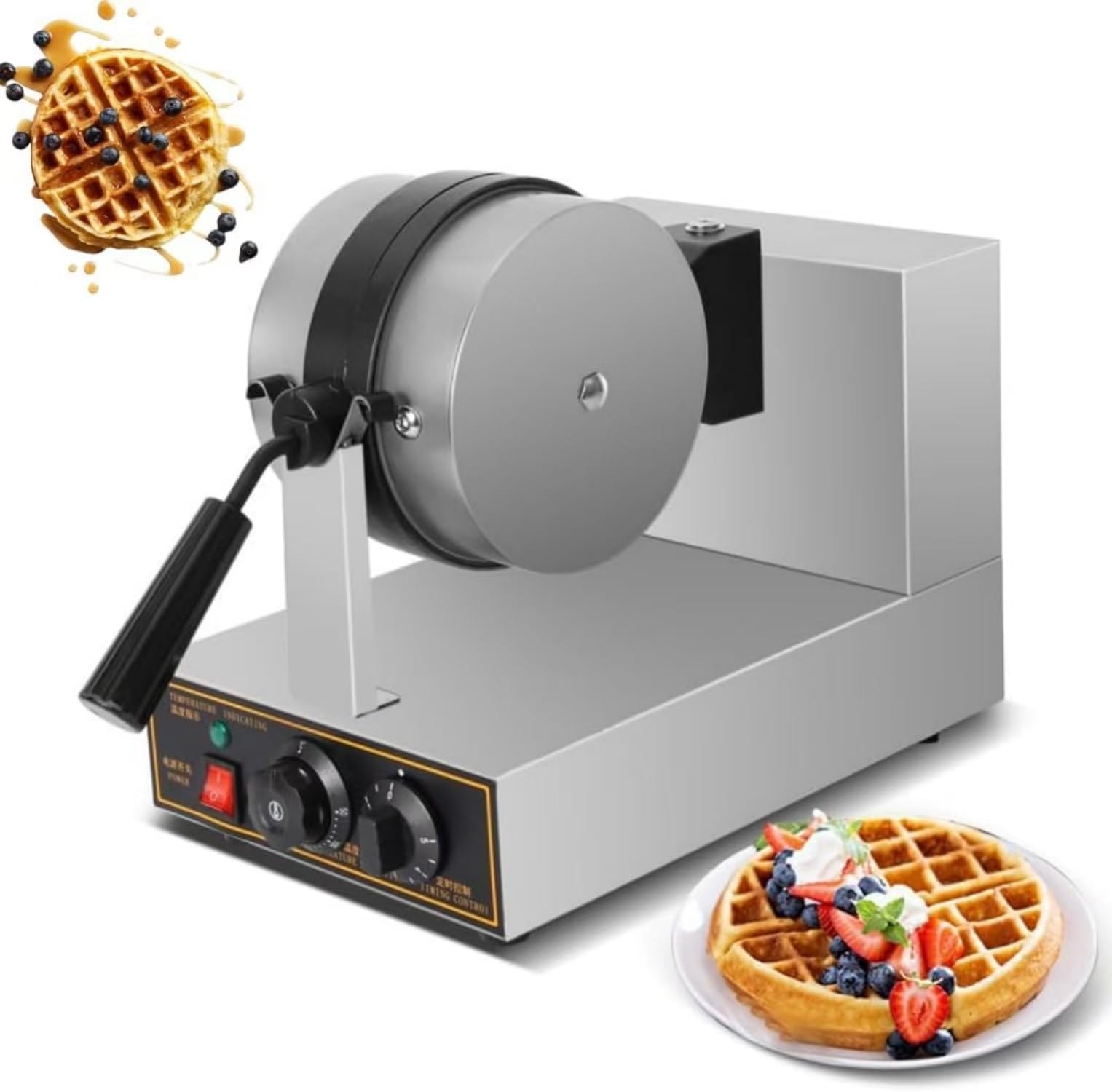 業務用バブルワッフルメーカーロータリーワッフルオーブンワッフルメーカー ワッフル 焼き機1200ワットエッグバブルパフアイロン