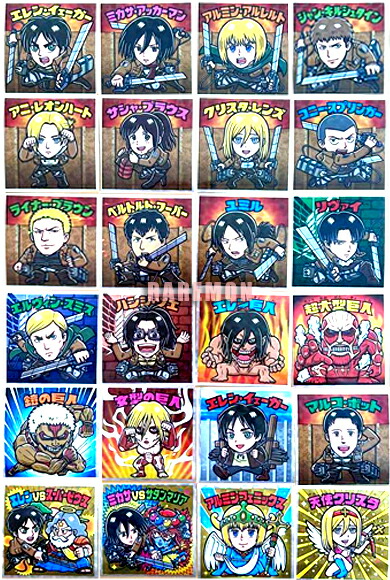 進撃の巨人　ビックリマンコラボ　フルコンプ 進撃の巨人マン」が襲来！店頭から駆逐せよ！ロッテ 『進撃の