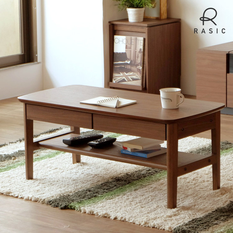 コーヒーテーブル　ローテーブル　チェリー材　収納棚付き コーヒーテーブルローテーブルチェリー材収納棚付き