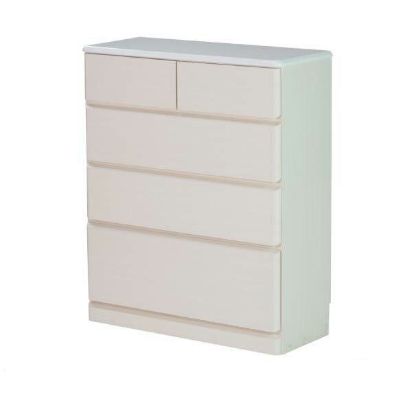 収納家具 タンス チェスト ホワイト 4段 引き出し 白 収納衣類 収納 木目調 幅75 PULITO CHEST 75-4 (MF-WH) インテリア おしゃれ 家具 完成品 isseiki｜rasic
