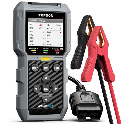 TOPDON AL500B OBD2 診断機& バッテリー テスター、フルOBD2機能、12V バッテリー テスト & 12V/24V クランキング テストおよび充電テスト、AL500&BT100の組み合わせ、日本語対応｜Raspberry Market