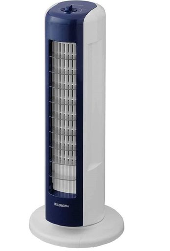 【節電対策】アイリスオーヤマ扇風機タワーファンスリム左右自動首振りパワフル送風風量3段階上下ルーバーminiメカ式ネイビーTWF-M6T-DA