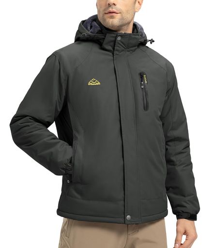 [YSENTO] メンズ 防寒着 ファスナー逆 アウトドアジャケット 中綿ジャケット スキーウェア 釣り 登山服 バイクウェア フード付 脱着式 防撥水 ジップポケット 秋冬用 グレー XL｜Raspberry Market