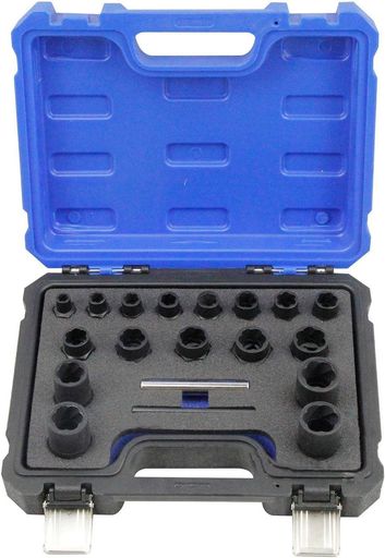 ナットツイスター ナット抽出ソケットセット 19点セット 1/2&rdquo;と 3/8&rdquo; 8~22mm 破損ボルト抽出セット 簡単家具組み立て 車修理 摩耗した、壊れたボルト抽出器 破損した、凍結した、錆びた、&hellip;｜Raspberry Market