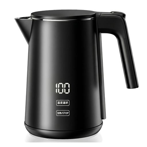 SSYFEI電気ケトル1.0L【1000W急速沸騰・デジタル表示】7段階温度調節4時間保温二重構造で熱くないメモリー機能付空焚き防止小型お手入れカンタンコーヒー/紅茶/お茶/赤ちゃんミルクに電気…