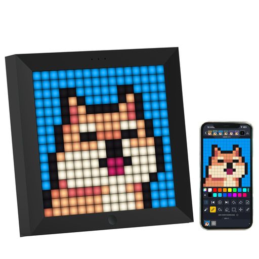 DivoomPixooLEDピクセルディスプレイデジタル時計目覚まし時計LED時計ゲーミング時計卓上時計【アプリ対応/16*16LEDディスプレイ/Bluetooth接続/自由カスタマイズ可】ピクセルアートおしゃれ