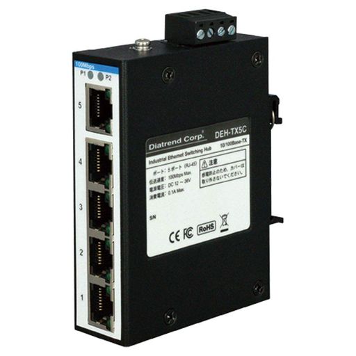 ダイヤトレンド 産業用イーサネットスイッチングハブ 10Base-T/100Base-TXタイプ DEH-TX5C｜Raspberry Market 13,918円