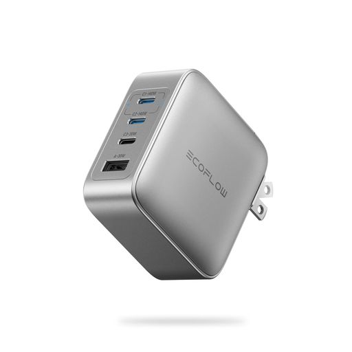 EcoFlowRAPIDPro140WGaN急速充電器【4ボート/USB-C*3とUSB-A*1/折り畳み式ACプラグ/PSE技術基準適合/iPhone、iPad、Android各種対応/高耐久/持ち運びやすい】