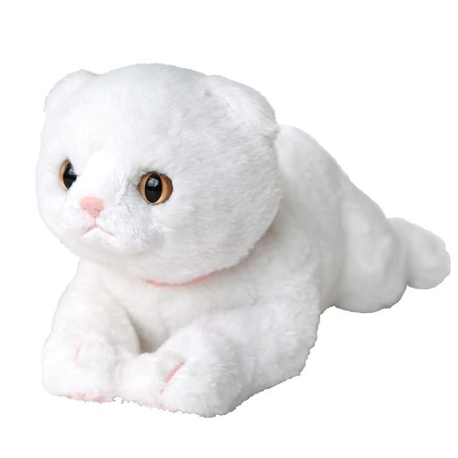 サンレモン ひざ ねこ スコティッシュフォールド ホワイト 16.4×11.7×37CM ぬいぐるみ アニマル P-8332