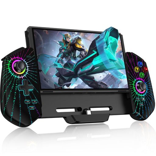 【特価】Switch グリップ コントローラー 8色RGBライトかっこいい新品 大特価】Switch グリップ コントローラー 8色RGBライト