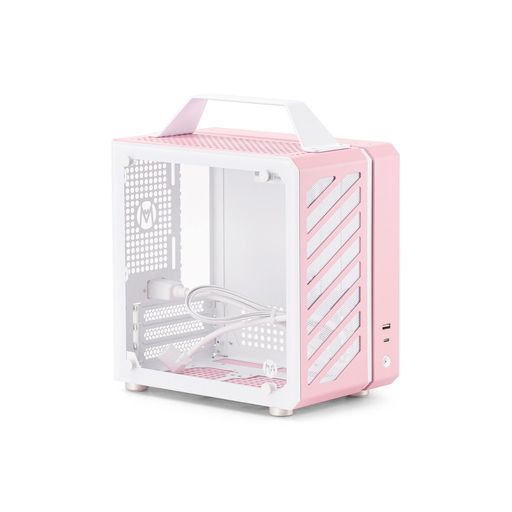MechanicMaster(メカニックマスター)C24ミニITXケース小型PCケースピンクAirバージョン手提げ可能前面版Type-C搭載135mm空冷/SFX電源/245mmGPU対応画像