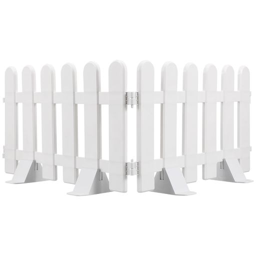 NUOLUXガーデンフェンスプラスチック製白50X30Cm折りたたみ式ミニ庭用フェンス軽量置くだけ設置花壇や芝生の囲いペットガード室内外兼用