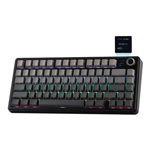 EPOMAKERXAULAF75MAXトライモードワイヤレスゲーミングキーボードTFTスクリーンノブホットスワップ対応2.4GHz/Type-C/BT5.0ガスケットクリーミーPC/Mac/オフィス/ゲーム用技適認証取得