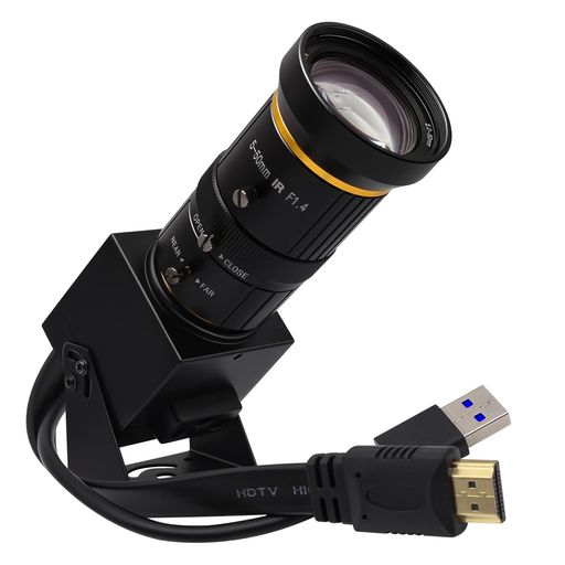 SVPRO4KUSBカメラ10x光学ズーム、5-50mm顕微鏡レンズ、60fpsHDMI/USB3.0デュアル出力H.264ビデオストリーミングウェブカメラコンピューター、ラズベリーPi、モニター用