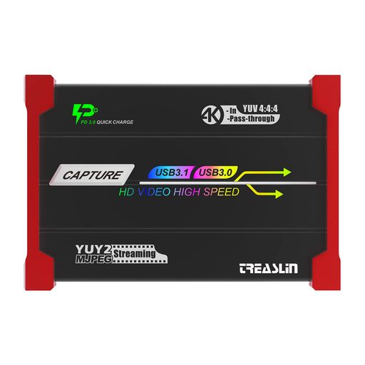 TreasLinHDMIインプット/USB-Cインプットキャプチャーボードswitch相応う、力くらべライブ送達と録画、ビデオキャプチャー、引き延ばすなく通行手形スルー、3.5粍オーディオインプット/最終生産物、HDMIまたUSB-Cはデバイスから映像媒体を…