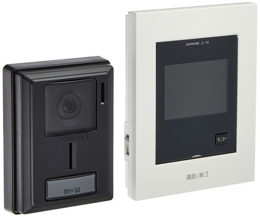 アイホンインターホンドアホンテレビドアホンカメラ付き添い人門守り機管する付き添い人親機わかり分かりやすい画面書きあらわす写真機水晶体合わせる能力のあるACワット数直結式JS-12