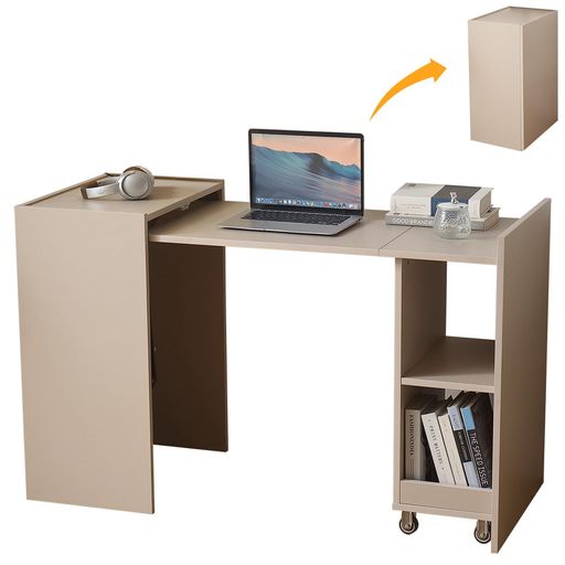 楽天市場】折りたたみデスク 多機能机 pcデスク 収納棚付きテーブル