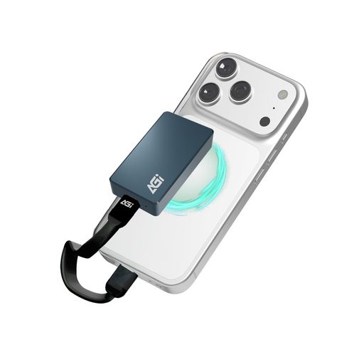 AGI1TBSSDMagSafe対応最大1050MB/s高速転送USB3.2Gen210mm極薄アルミ合金ボディ超軽iPhone15以降対応外付けSSD磁気マグネット式ポータブルSSDEM158