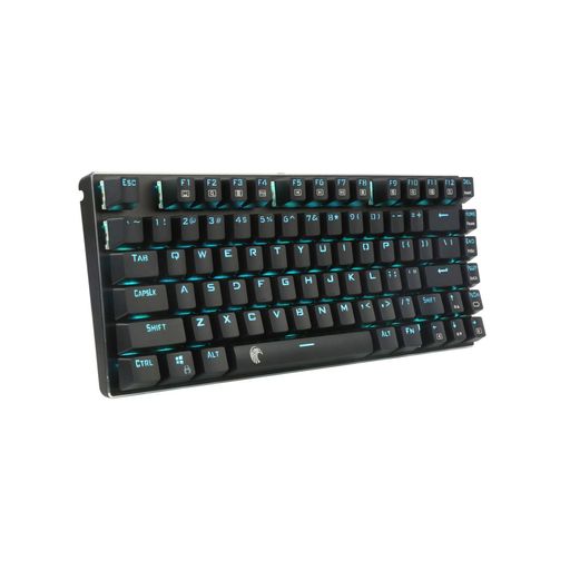 e元素ゲーミングキーボードメカニカル式キーボードUSB接続有線青軸81キーアンチゴーストキー青色LEDバックライト防水機能付きゲーマー向け英語配列キーボード(青軸・ブラック)