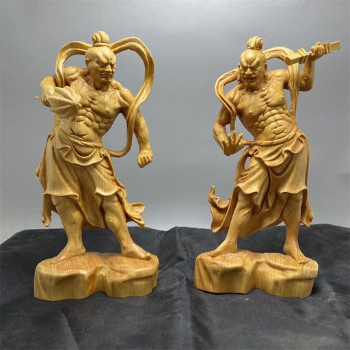 仁王像 置物 金剛力士 木彫り 桧木（ヒノキ） 2種セッ 楽天市場】仁王像 置物 金剛力士 木彫り 桧木（ヒノキ）仏像