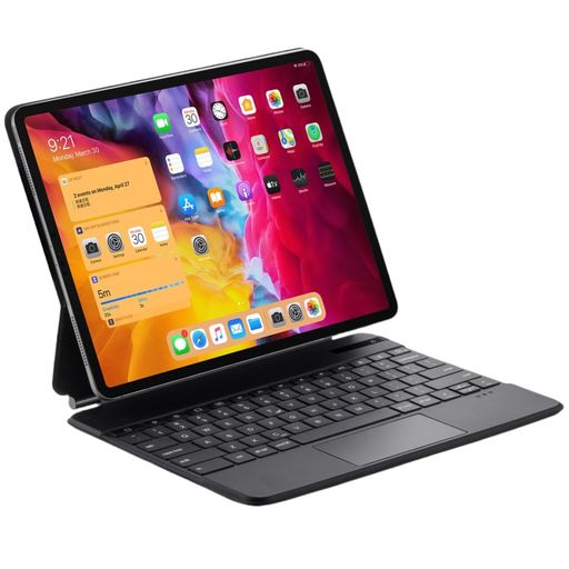 kaidisenマグネット式iPadAir13インチ用のM3M2キーボードタッチパッドバックライト付き磁気吸着式iPadPro12.9第6/5/4/3世代用のキーボードケースカバー一体型トラックパッド付きブラック