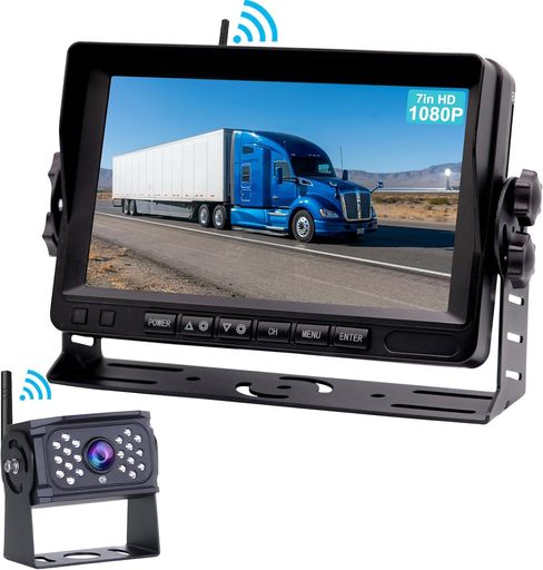 OBEST バックモニター ワイヤレス 7インチ バックカメラモニターセット 1080P デジタル信号 正像・鏡像切替対応 ガイド線対応 ワイヤレスバックカメラ 150&deg;広角 暗視機能付き IP68防水 トラッ&hellip;｜Raspberry Market