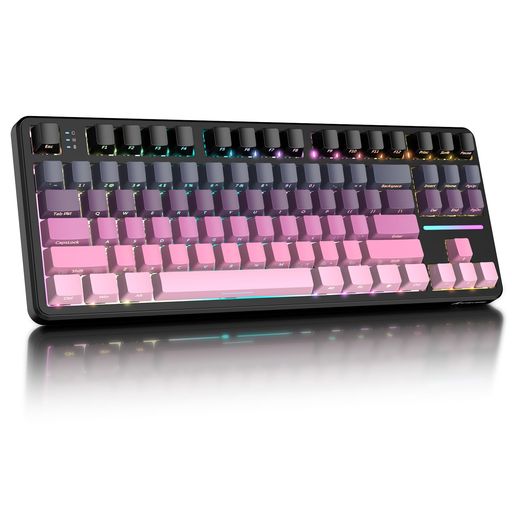 ATTACKSHARKX87ゲーミングキーボードワイヤレス/Bluetooth/USBトライーモードメカニカルキーボードホットスワップサイド刻印キーキャップガスケット構造5層吸音フォームデザインリニアストロ…