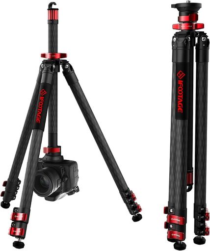 IFOOTAGE 三脚 TC6S、カメラ用カーボンファイバー三脚、165cmプロビデオカメラ三脚3段、センターポール付き、キヤノン、ニコン、ソニーデジタル一眼レフビデオカメラのビデオ撮影に対応、…|Raspberry Market