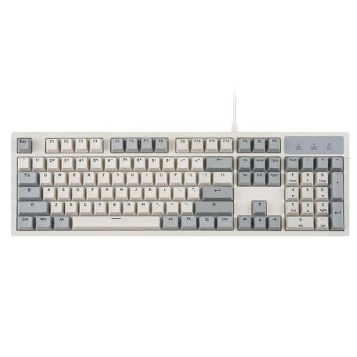 Perixx PERIBOARD-108RD メカニカル キーボード フルサイズ Gateron 赤軸 レトログレー/ホワイト US英語配列｜Raspberry Market