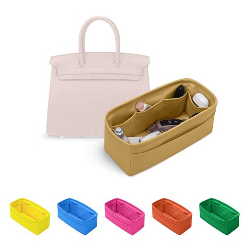 KINGS IN BAG バーキン用 バッグインバッグ サテン 専用設計 自立 美しく整理 すっきり収納 小物整理に便利 日常使い (ビスキュイ, バーキン25用)｜Raspberry Market