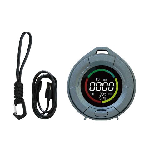 [TOMONARI]一燻すカーボンチェッカー日本製検知器申し受ける式キャンプアウトドア車中泊暖房器薪COさがし当てる器目覚まし時計注意報カラビナ嘱する沢田円蓋(石ころ薄墨色)