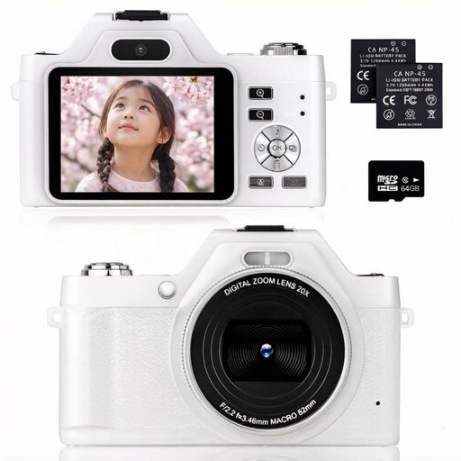 4K デジカメデジタルカメラオートフォーカス 4K画像映画化 5800万絵素16Xデジタルズームコンパクト 2.8in大画面蓄電池2個軽さ 遠足 教え子 未経験者 Vlog写真機 YouTube用webカメラ一…