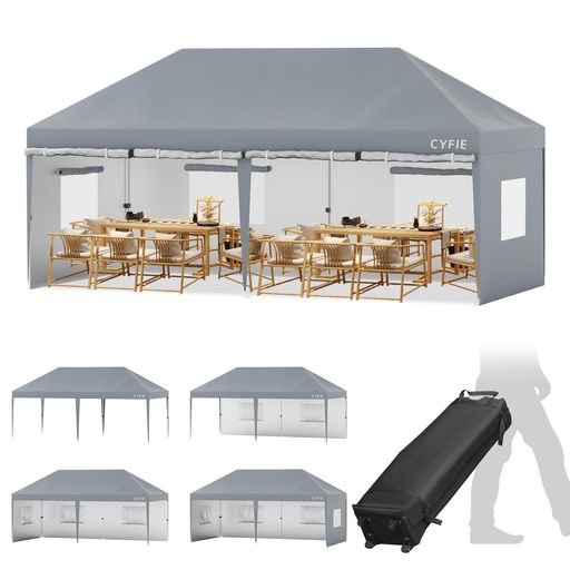 楽天市場】CYFIEタープテント3mx6mサイドシート6枚付ワンタッチ