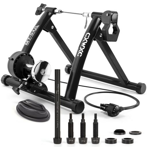CXWXCサイクルトレーナースルーアクスルセット付き添い人銀輪巻き台26~29in相応う6座標軸厄介なもの自然調整折りたたみ式黒いこと(MT-04D) 自転車用アクセサリー-その他