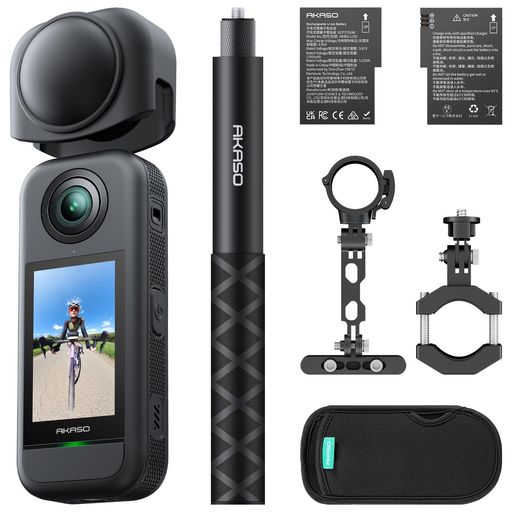 AKASO 360 銀輪一揃いの道具 360度写真器-動き写真器 5.7K360度映像 72MP360度活動写真 新型1/2in48MP検出器 360度気泡管水準器守りつづける 360° スーパースムース 兼ね合い化役立つこと 人工知能学まとめ上げる 見えない自撮り棒 2.29”