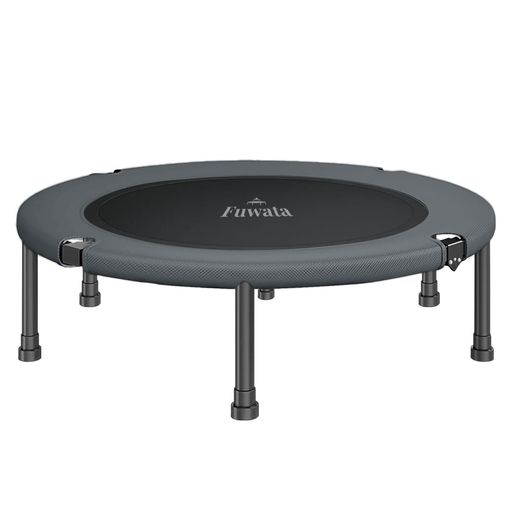 Fuwataトランポリン室内用大人用子供用大型102cm耐荷重150kg静音折りたたみダイエット家庭用6本脚(ブラック+グレー)