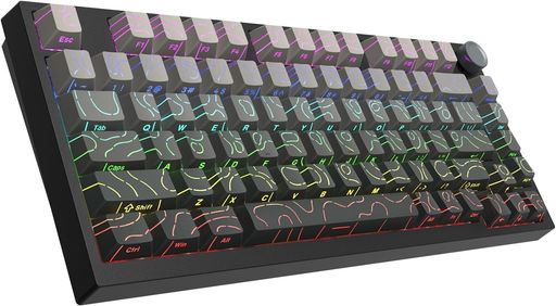 ゲーミングキーボードWomierキーボード無線75%レイアウトテンキーレスホットスワップ対応ガスケット搭載Bluetooth5.0/2.4G/有線接続RGBバックライトUS配列メカニカルキーボードワイヤレスWindows…