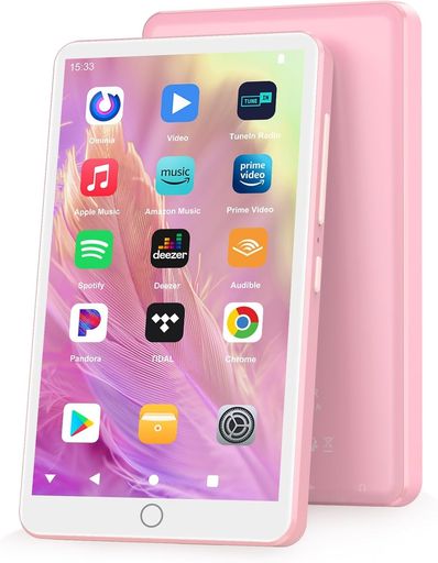 4インチMP3プレーヤー144GBAndroid13mp3プレーヤーBluetoothWiFi搭載2000mAhバッテリーAPPダウンロード可能動画再生録音FMラジオ車載Bluetooth対応ピンク