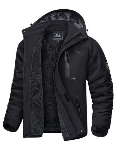 [KEFITEVD]上衣メンズ冬自動二輪車上衣雨合羽山登り服つり銭防寒着やり方着防風アウター生あたたかい裏ボアマウンテンパーカー冬服黒黒いことJPXL