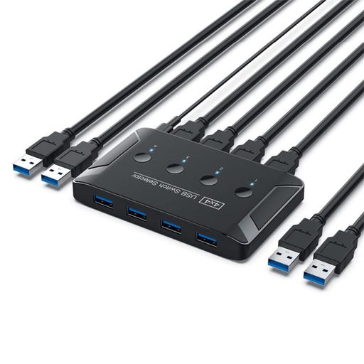 NFHKKVMUSB3.0スイッチセレクターキーボードマウススキャナープリンター用の4つのデバイスを分かち合うする4界面パソコン