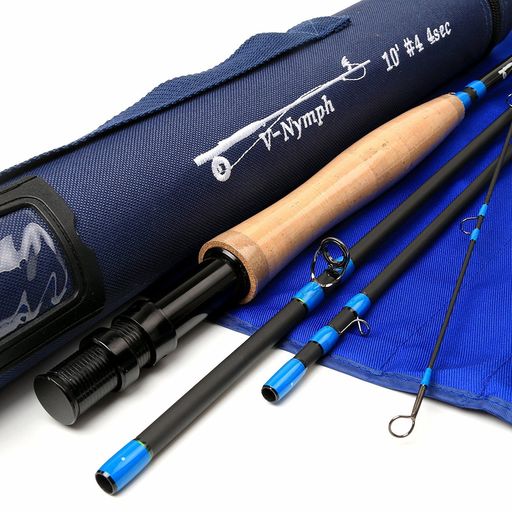 MMAXIMUMCATCHMaxcatchNymphフライロッド4ピースIM10黒鉛フライフィッシングロッドチューブ持って(4weight10ft4Piece)