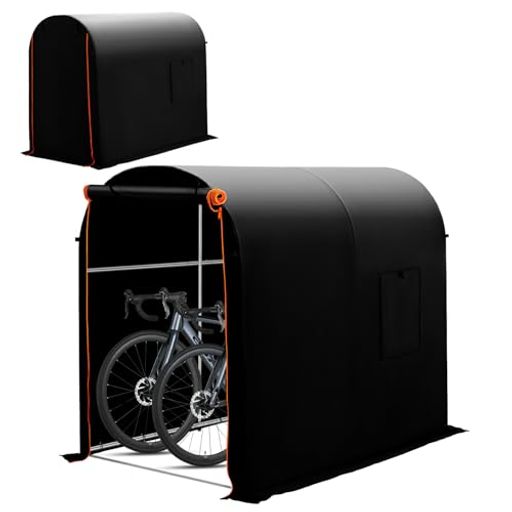 Anovara(アノヴァラ)サイクルハウスバイクガレージサイクルポート1台用～3台用銀輪在り場所露天幅120糎サイクルガレージバイクガレージガレージテント銀輪幕屋大屋根車宿り銀輪掘ったて小屋バ…