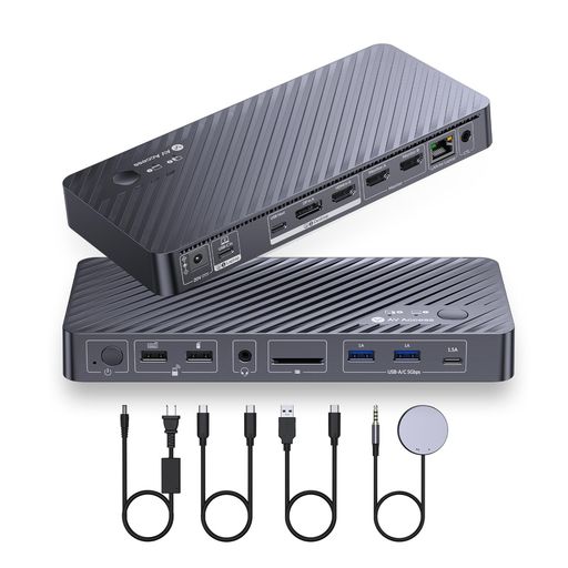 AVAccessiDockP10KVMスイッチデュアルモニター2台パソコン用KVMドッキングステーションギガビット有線LANEDID積み上げるUSBこしき(5xUSB-A)万覚え帳パソコンへ65WPD手っとり早い申し受ける相応う4K@60HzHDMI