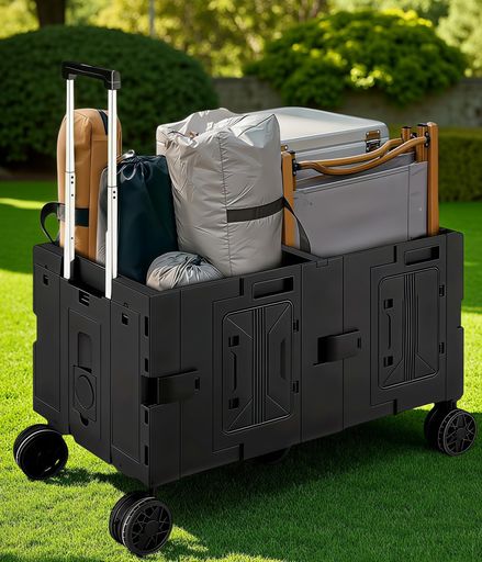 NODIBROキャンプカート折りたたみ式移動可能キャリーワゴン大容量150Lテーブルとも使える食堂車多目的収納プルロッド付き買い物カートポータブル頑丈おしゃれ家庭用外出キャンプピクニ… 10,052円