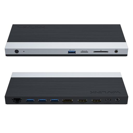 WAVLINK USB C 三重ディスプレイ ドッキングステーション 13-in-1 PC用100W充電対応、最大4K@60Hz DP HDMI USB 3.0 ギガビットイーサネット SD/TF カードスロット オーディオジャック搭載、Windows｜Raspberry Market