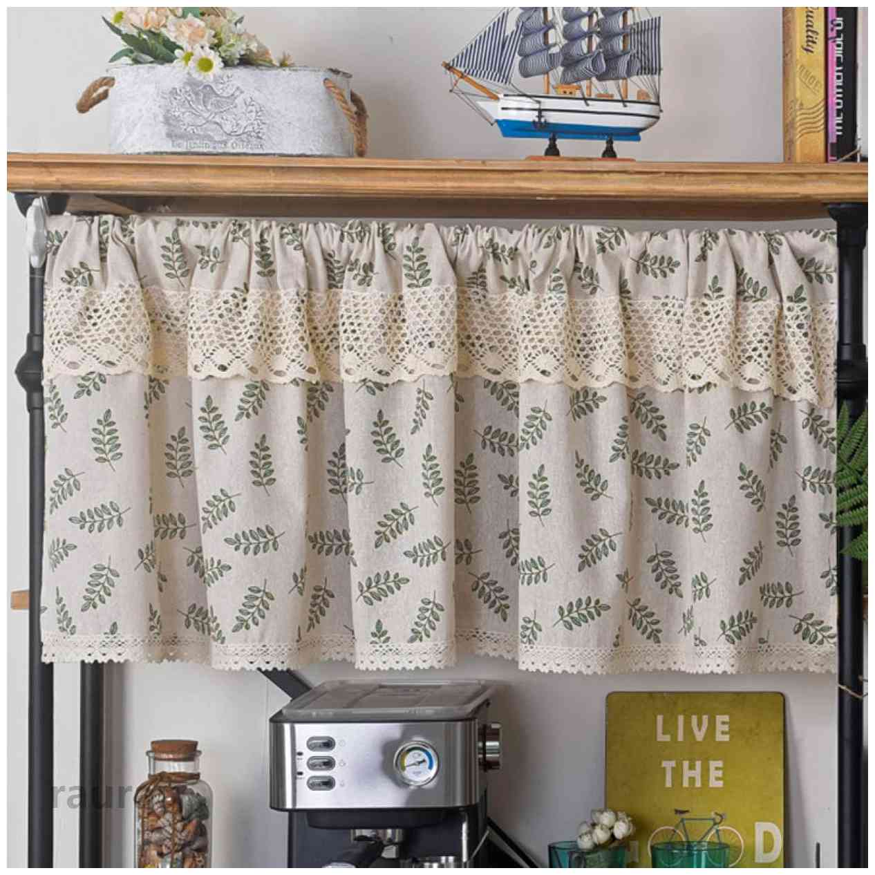 カフェカーテン ルーム 150*45cm 部屋 モダン おしゃれ カラー1 目隠し 遮光 レース付き ショート丈 対応 UVカット 保温 遮熱 オールシーズン省エネ 北欧 部屋アレンジ リビング 玄関｜らうる　店