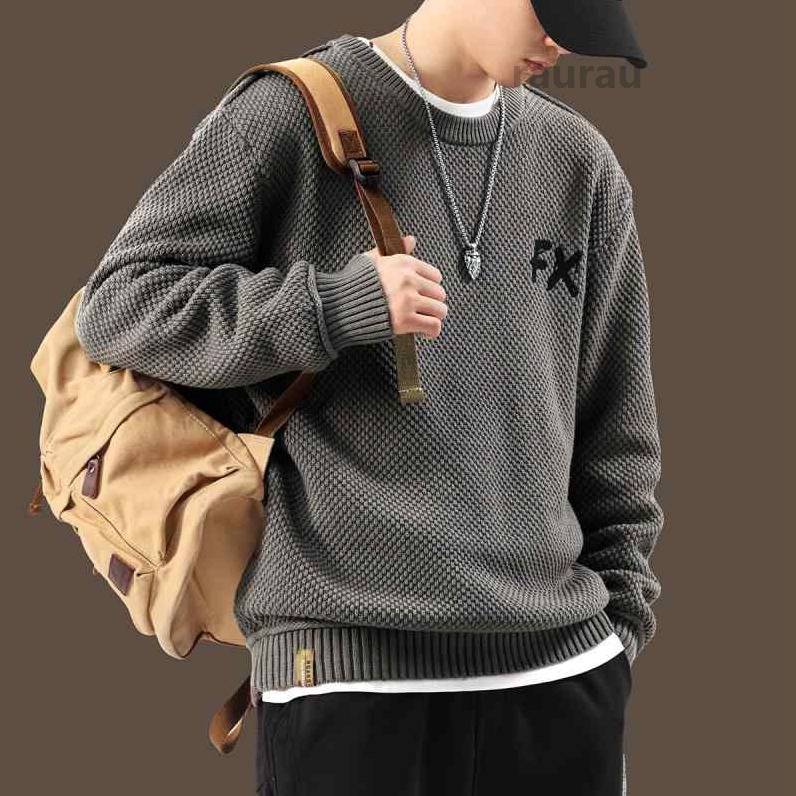 ラウンドネ 秋 スウェーター 編み物 レトロ  成人男性服 表どおり 気が大きい大きさ かっこいい 成年者 分かりやすい オシャレ  服 流行り物